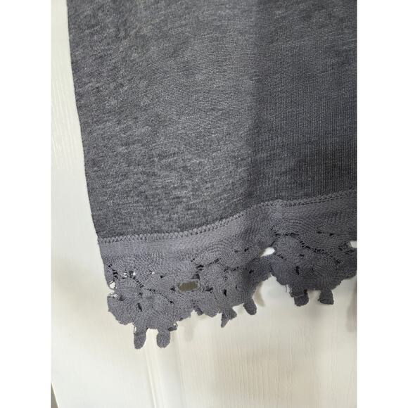 Soft Surroundings Gray Crochet Accent Wool Blend Turtleneck Sweater, Size Large - Picture 6 of 11